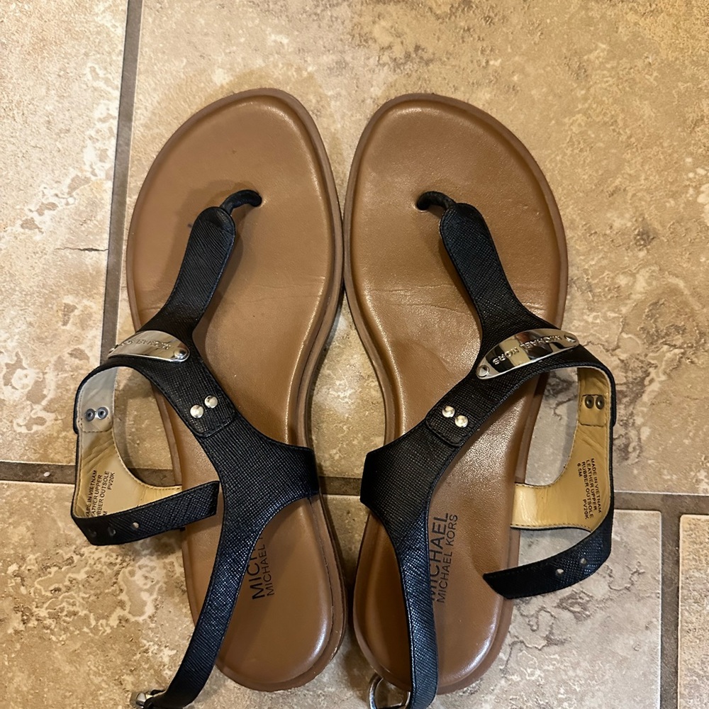 Michael Kors Black and Brown Sandals
